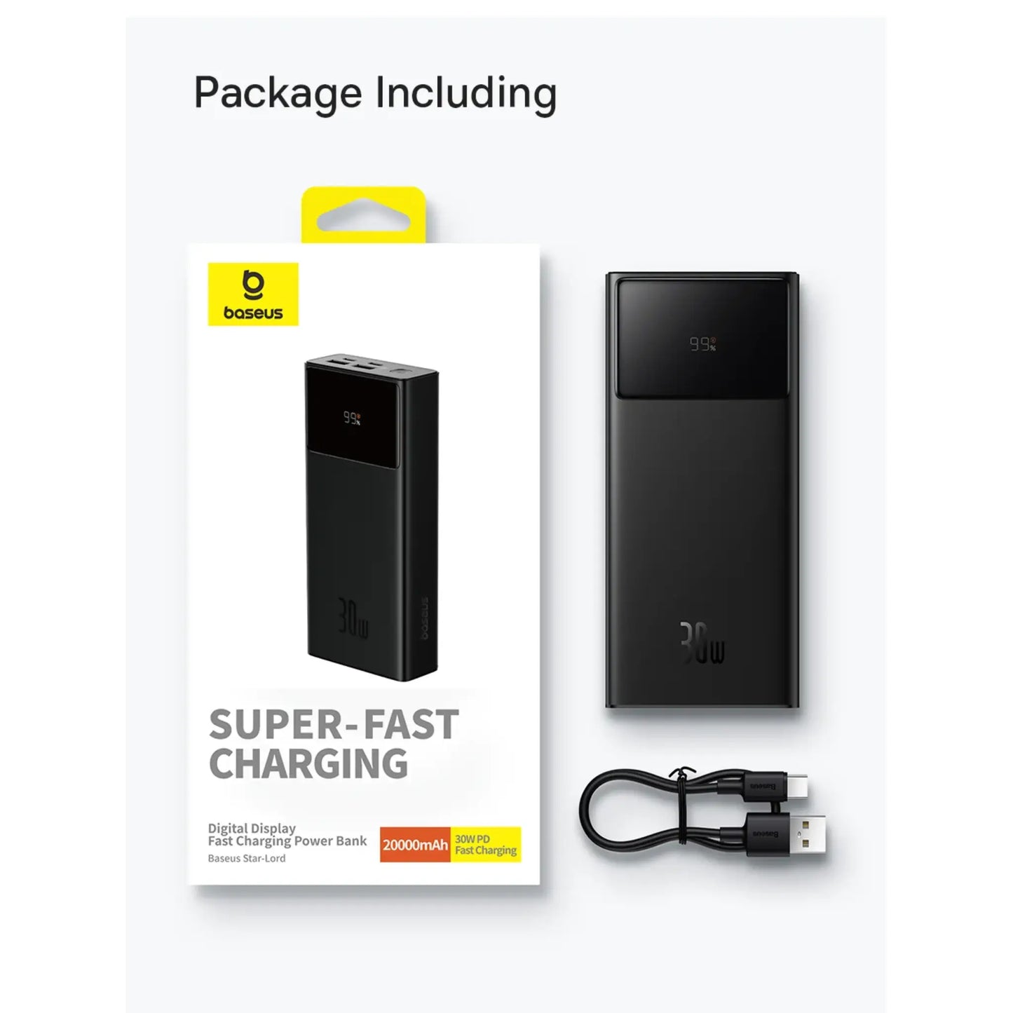 Baseus Star-Lord 30000mAh 30W Fast Charging Power Bank with Digital Display