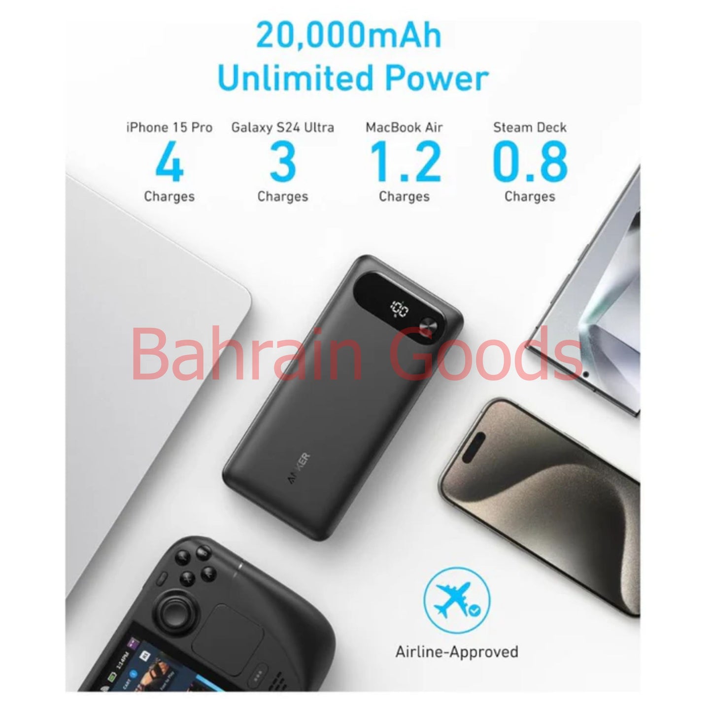 Anker Power Bank ( 20K , 87W ) With Smart Display and Built-in Cable