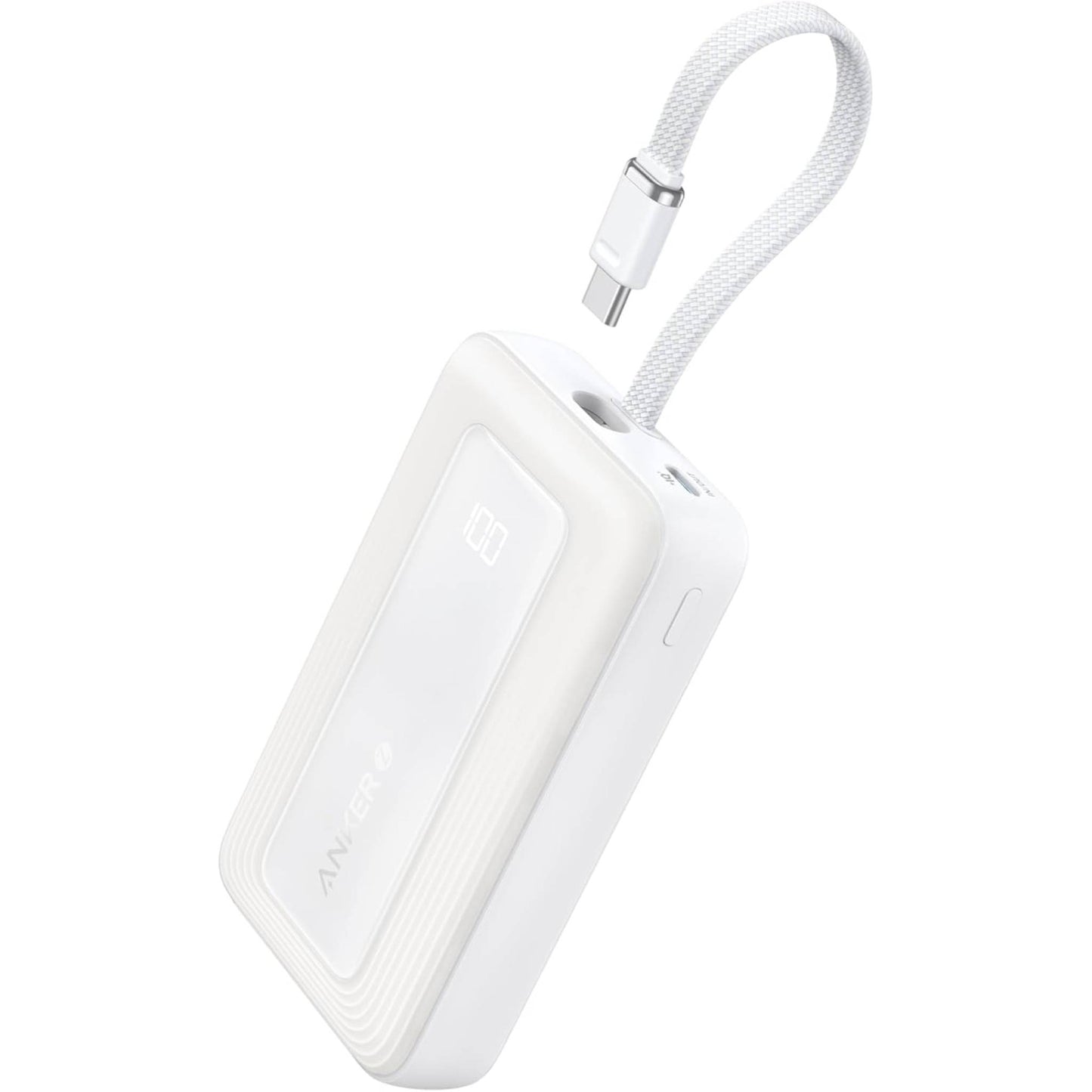 Anker Zolo Power Bank (10K, 30W) with a 5.4-inch (13.7 cm) built-in USB-C cable
