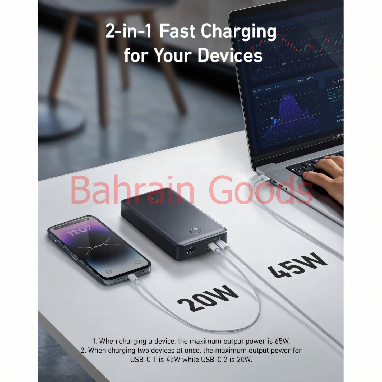 Anker 537 Power Bank Powercore 24K For Laptop 65W Black Bahrain Goods AN.A1379H11.BK