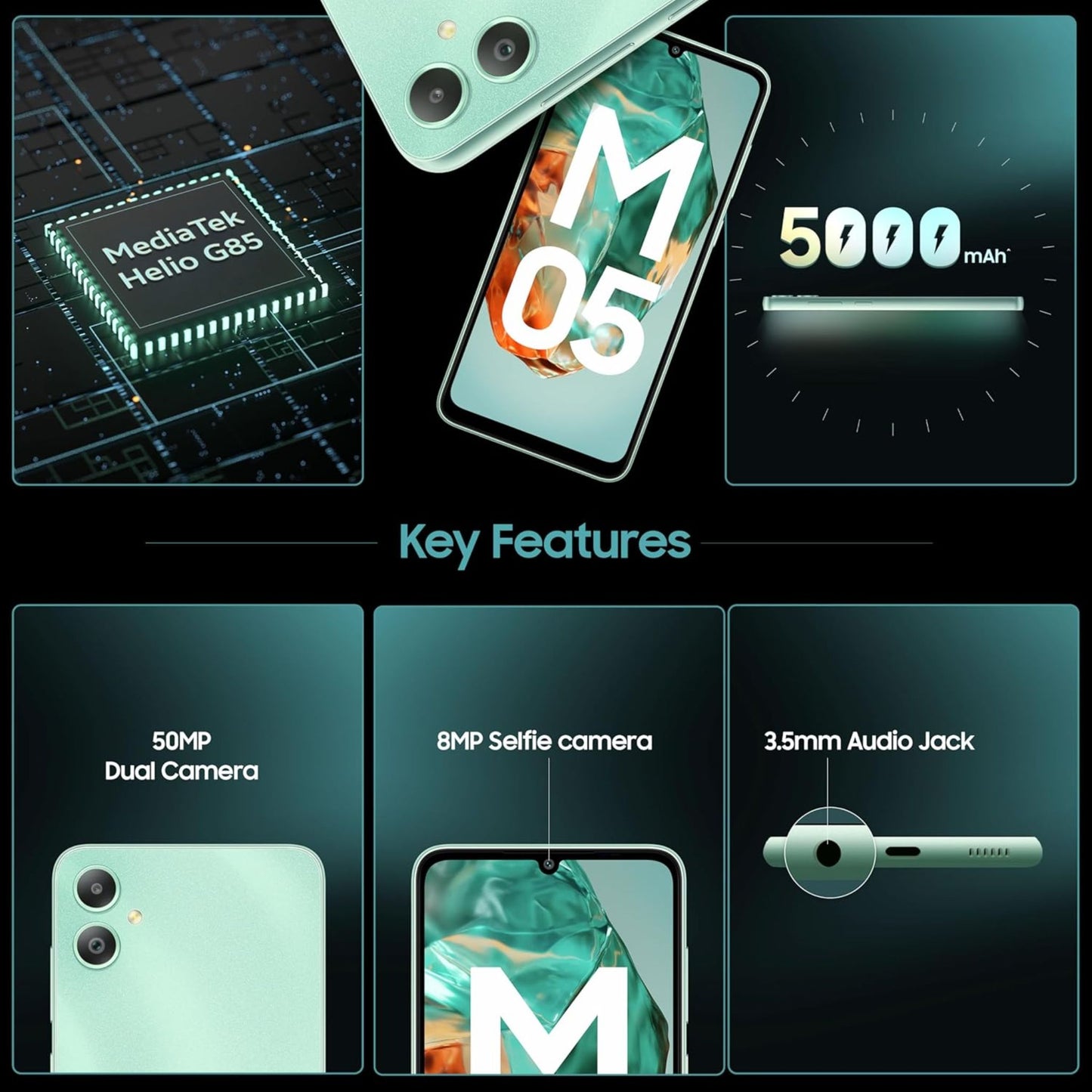 Samsung Galaxy M05 (Mint Green, 4GB RAM, 64 GB Storage)