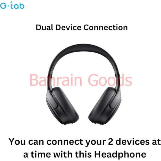G-Tab VAH10 On Ear Headphone/ANC/HD Bass/Dual Device Connection