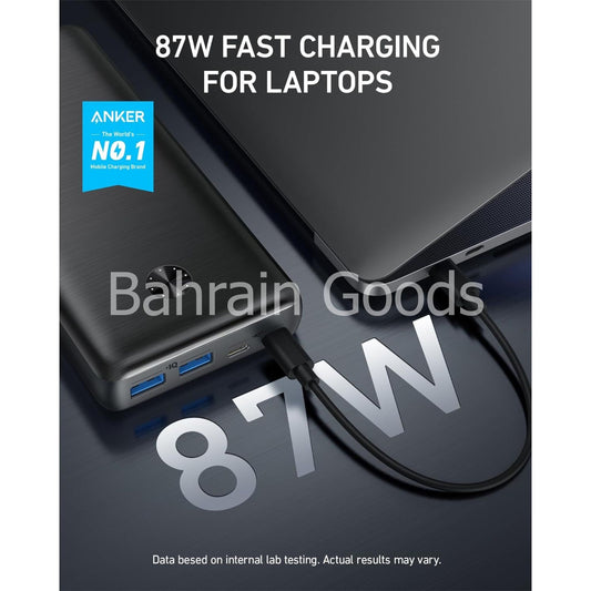 Anker 747 Power Bank, 25,600mAh Portable Charger 87W - Black Bahrain Goods AN.A1291H11.BK