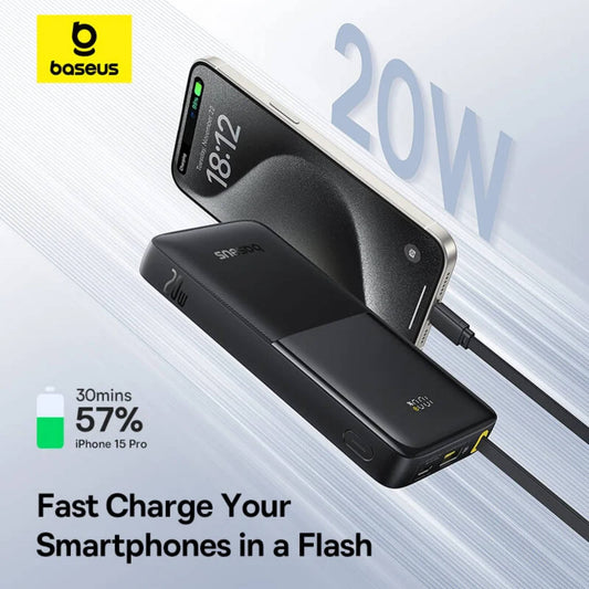 Baseus Bipow 2 Power Bank With Built-in USB-C Cable 10000mah 20W