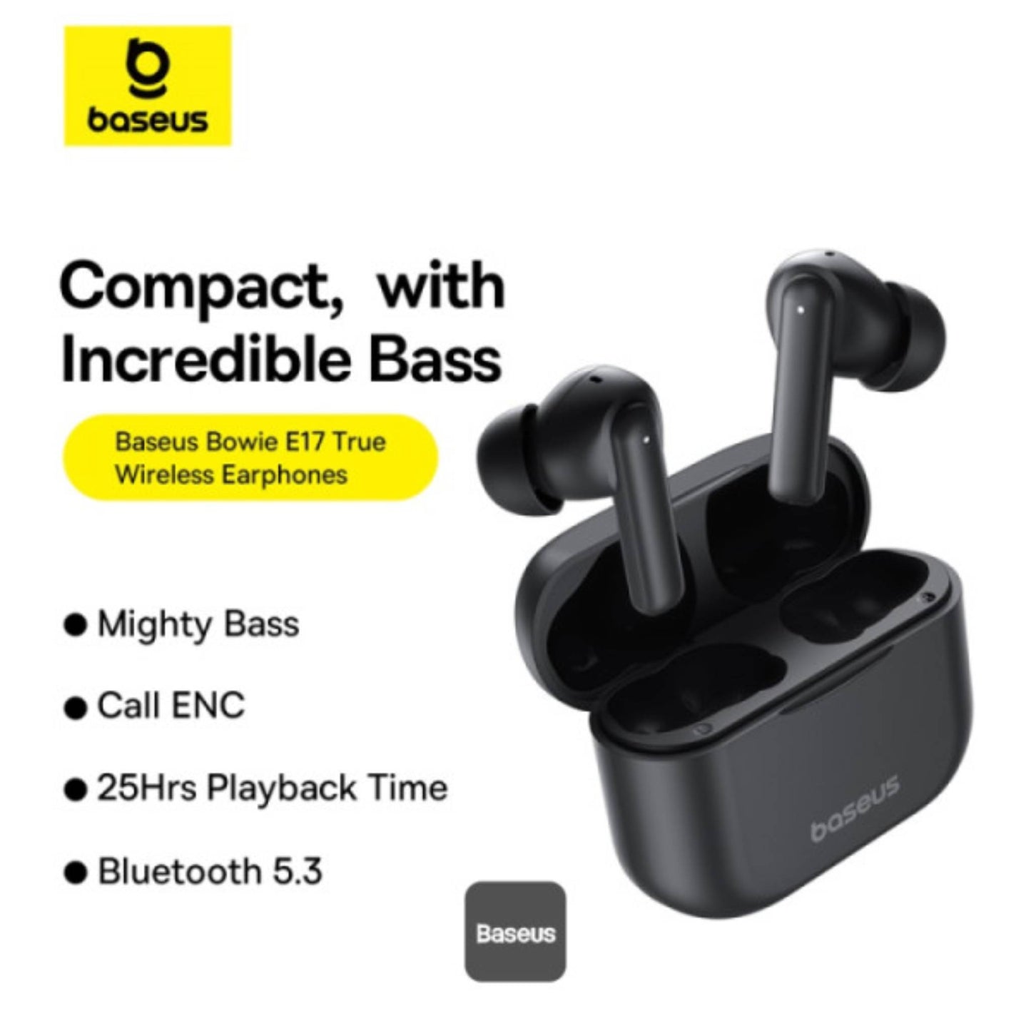 Baseus Bowie E17 True Wireless Bluetooth Earphones With Dual Mic ENC & Punchy Bass