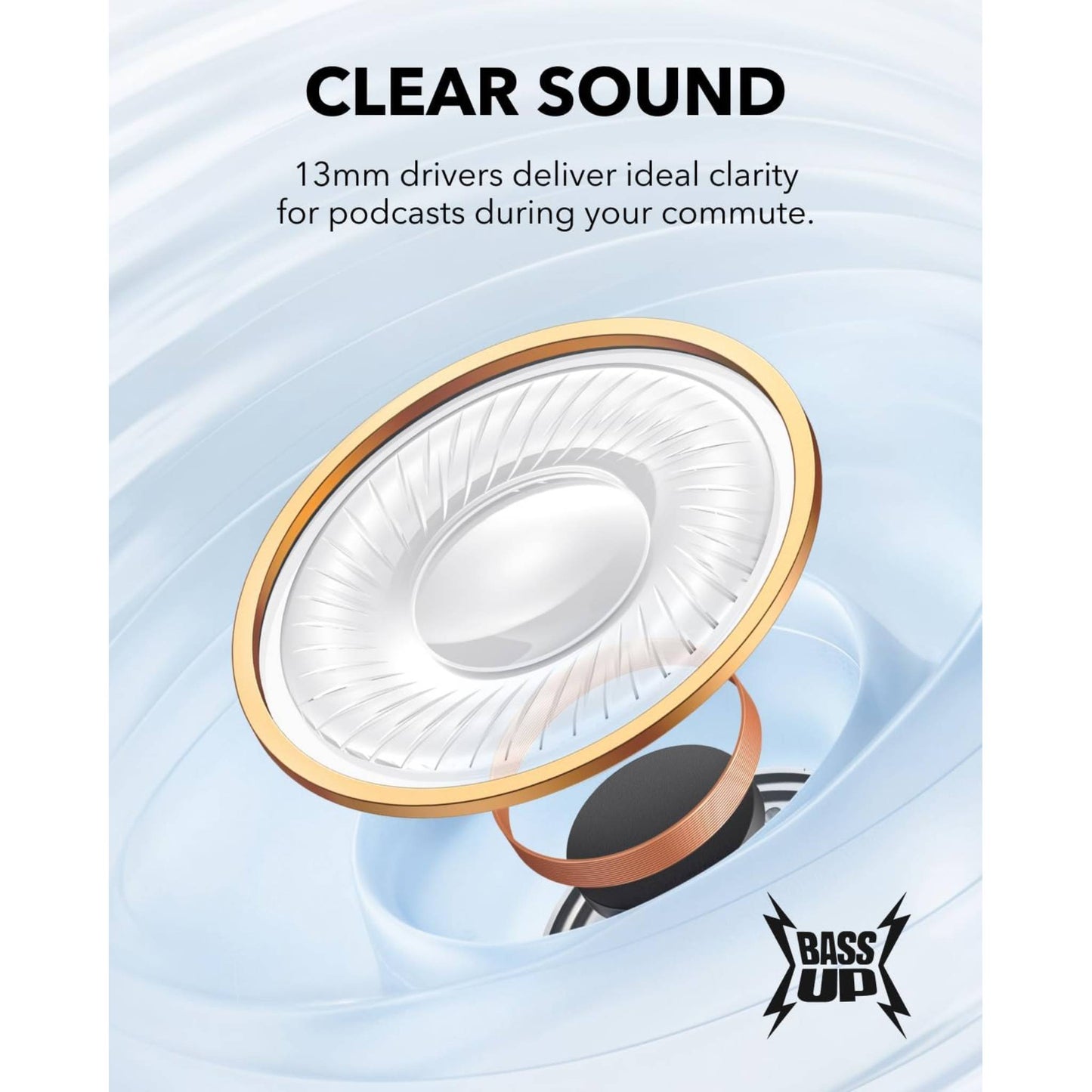 Soundcore K20i by Anker, Semi-in-Ear Earbuds, Bluetooth Wireless