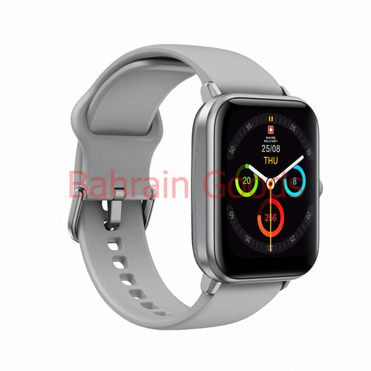 Swiss Military Smart Watch Alps 1 Silver Frame Gray Silicon Strap