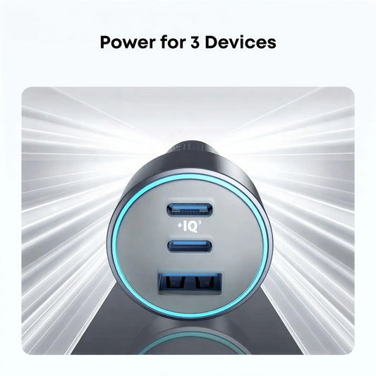 Anker 335 Car Charger 67W 3-Port USB-C & USB-A Fast Charger
