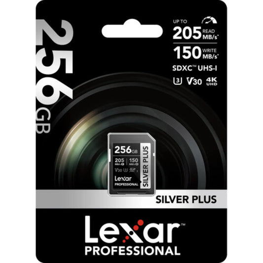Lexar 256GB Professional SILVER PLUS UHS-I SDXC Memory Card – 205MB/s Read Speed