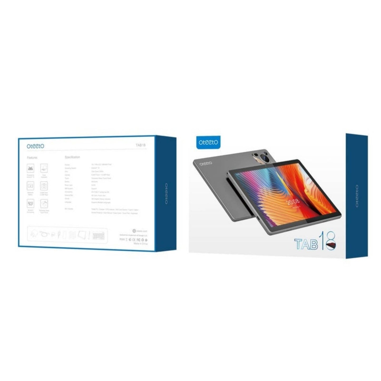 Oteeto TAB 18 10.1 Inch Display Android 15 Tablet with 8GB RAM + 512GB ROM Keyboard