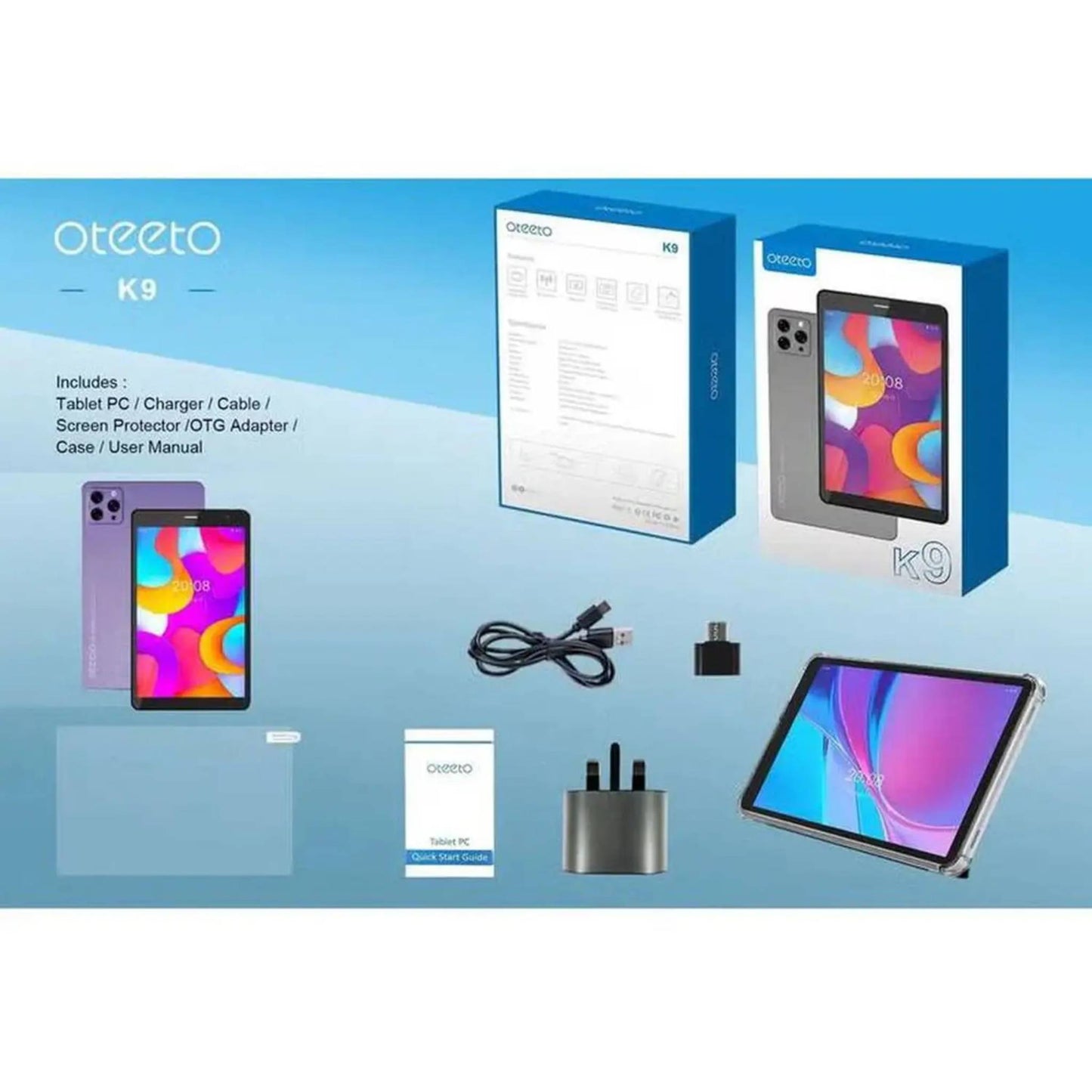 Oteeto K9 Tablet – WiFi+5G 512GB 8GB