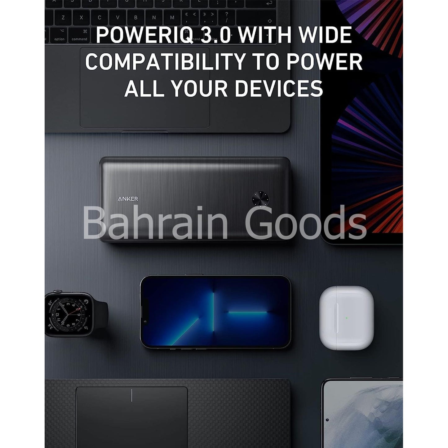 Anker 747 Power Bank, 25,600mAh Portable Charger 87W - Black Bahrain Goods AN.A1291H11.BK