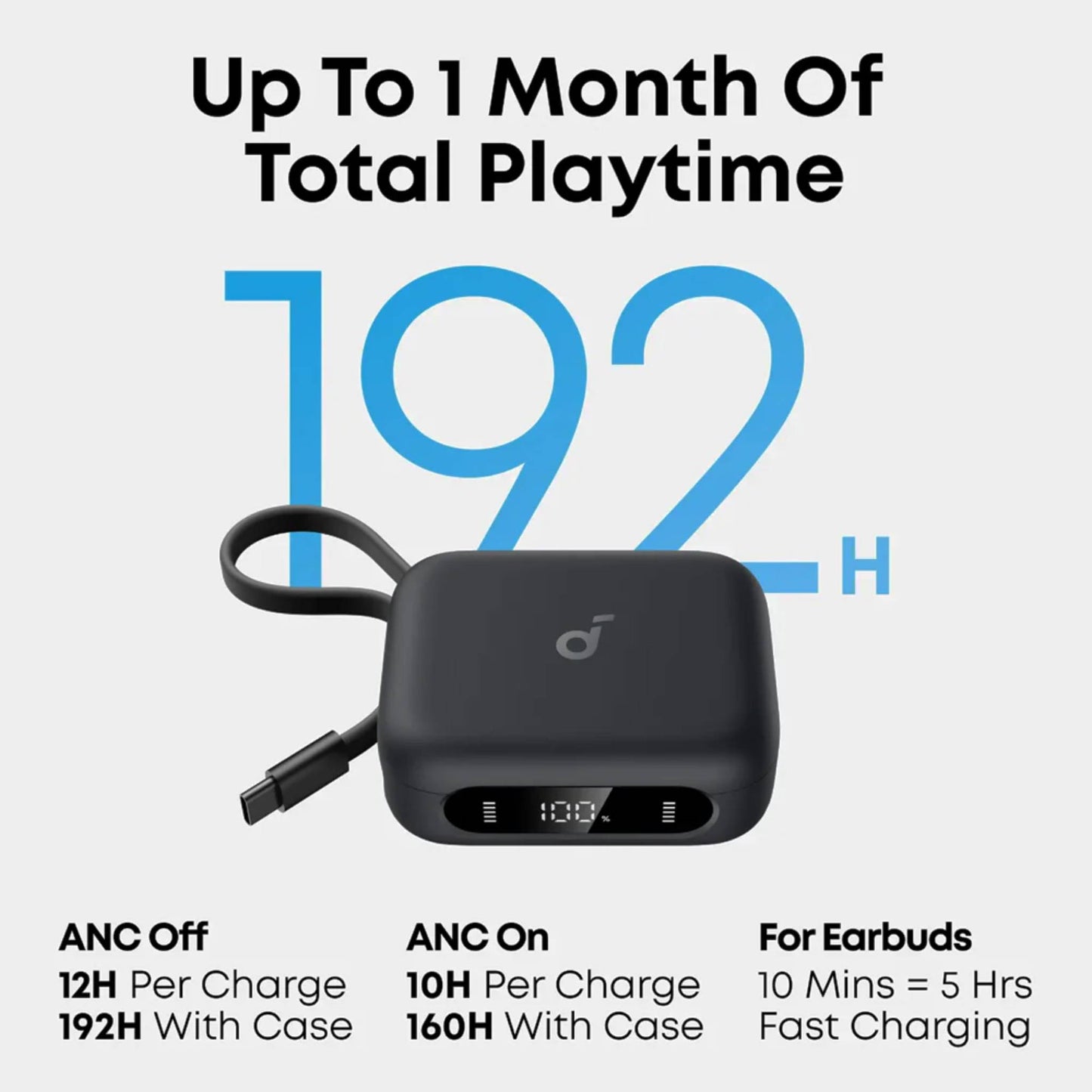 Soundcore P41i by Anker, Adaptive Noise Cancelling Earbuds with Portable Phone Charger