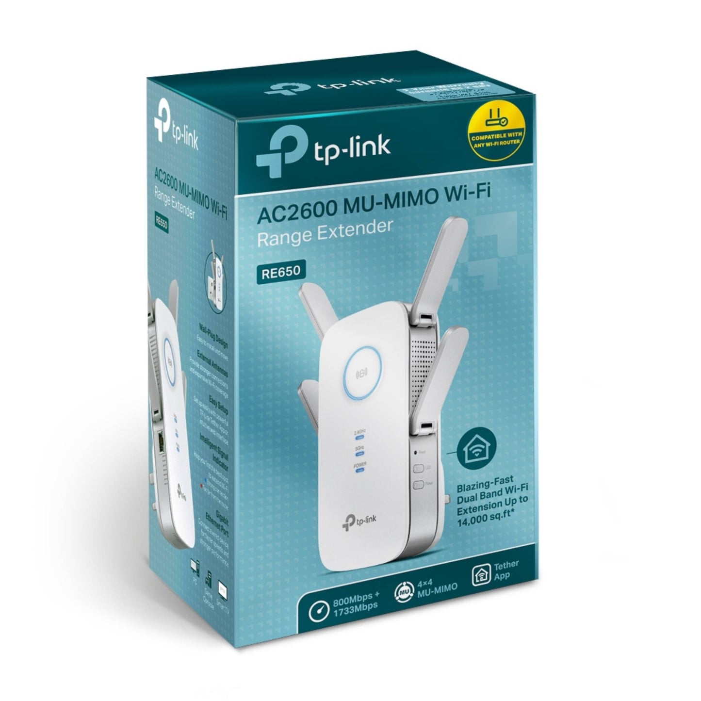 TP-LINK RE650 AC2600 Wi-Fi Range Extender | Dual Band MU-MIMO