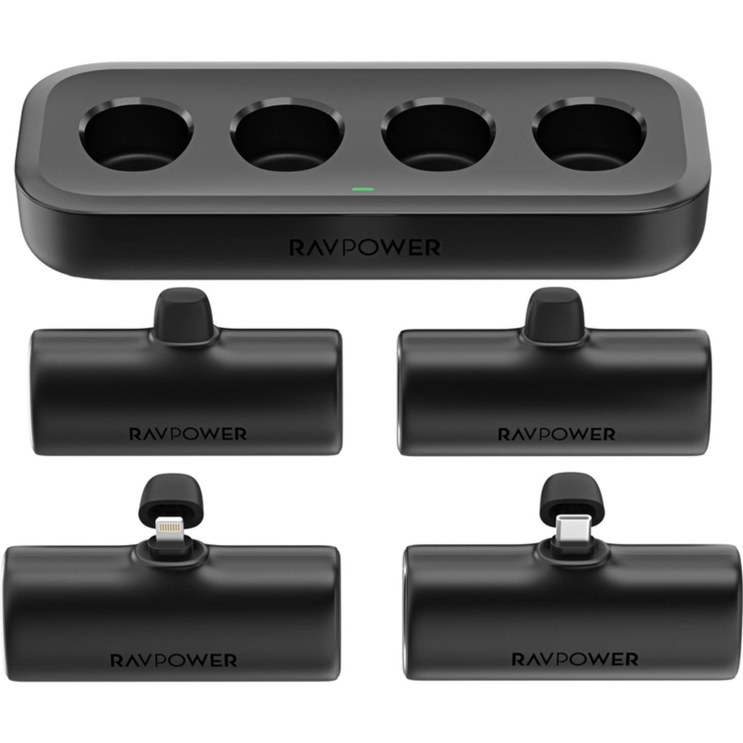 RavPower RP-Pb1223 Family Charging Combo 4 X 5000mAh Power Bank With Charging Station - Black