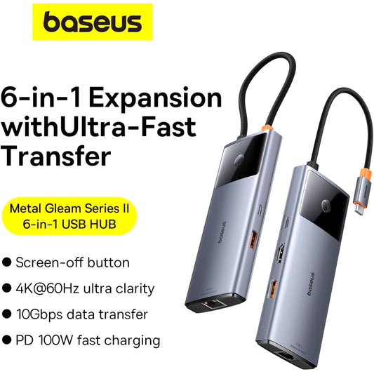 Baseus Metal Gleam Series II 6-in-1 USB HUB