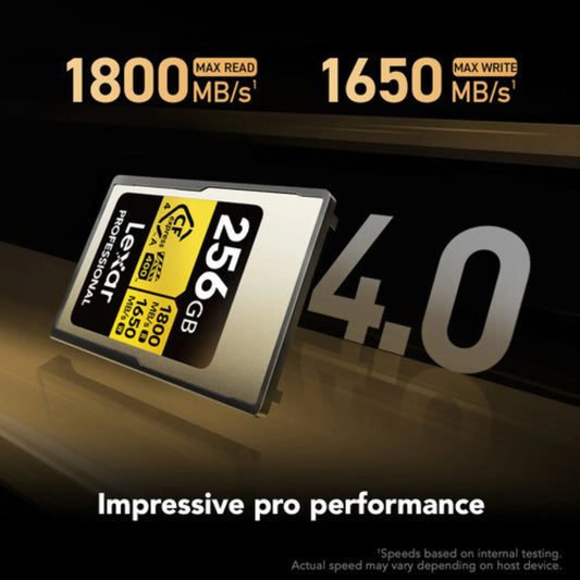 Lexar 256GB CFexpress 4.0 Type A GOLD Memory Card – 1800MB/s 8K Video