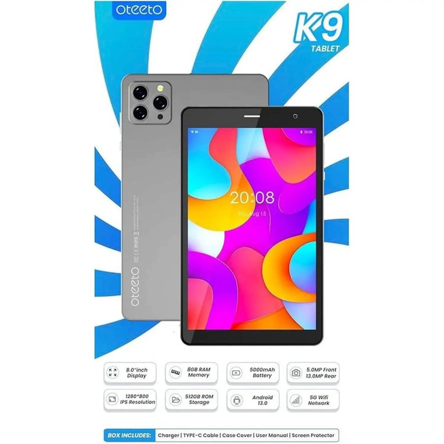 Oteeto K9 Tablet – WiFi+5G 512GB 8GB