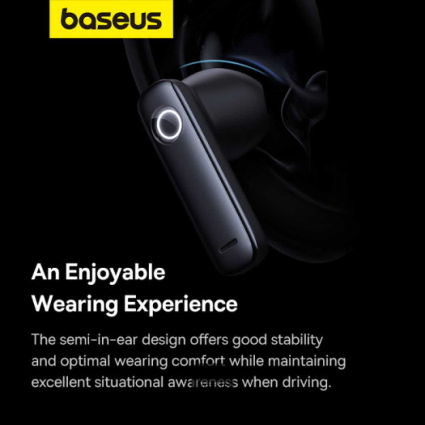 Baseus C-Mic CM10 Solar Charging Single Ear Wireless Earphone for Car