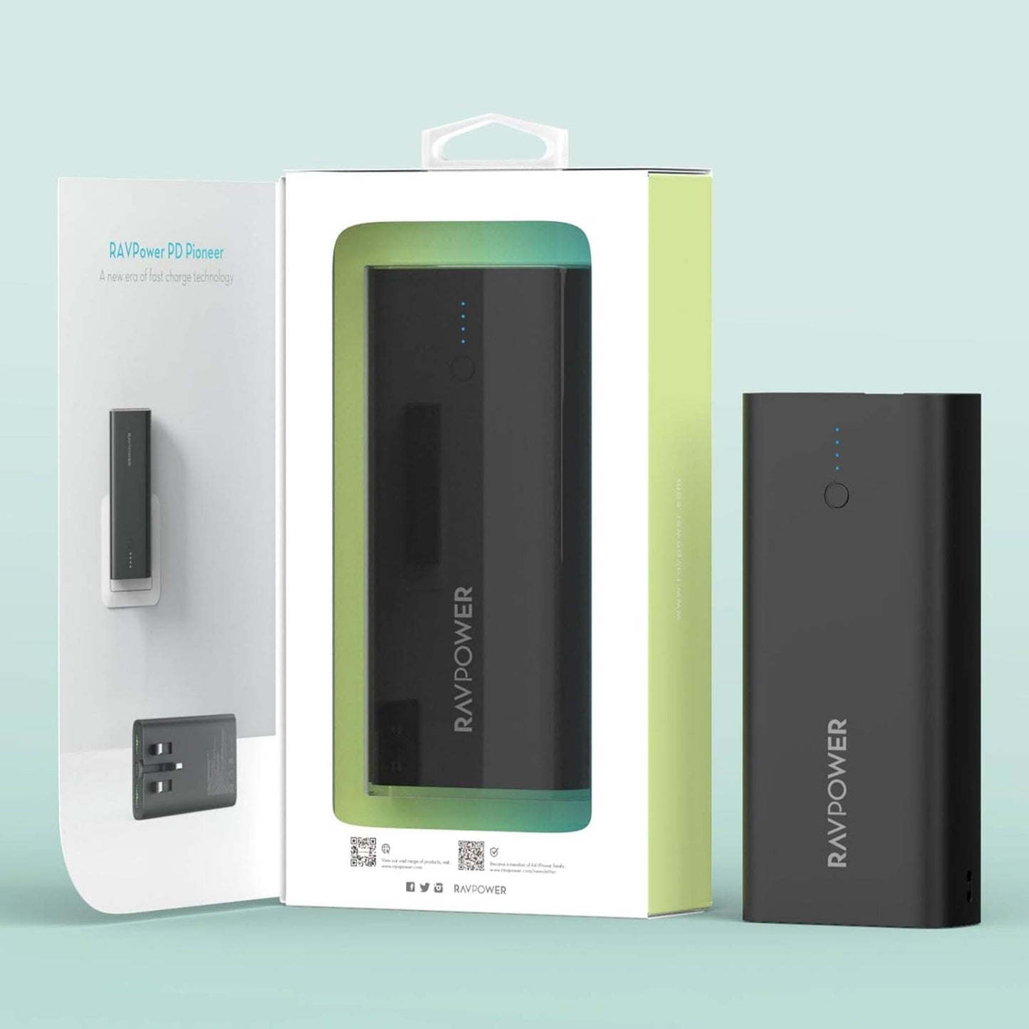 Ravpower RP-RP243 10000mAh 3-Ports With Charger and Power Bank UK Plug - Black