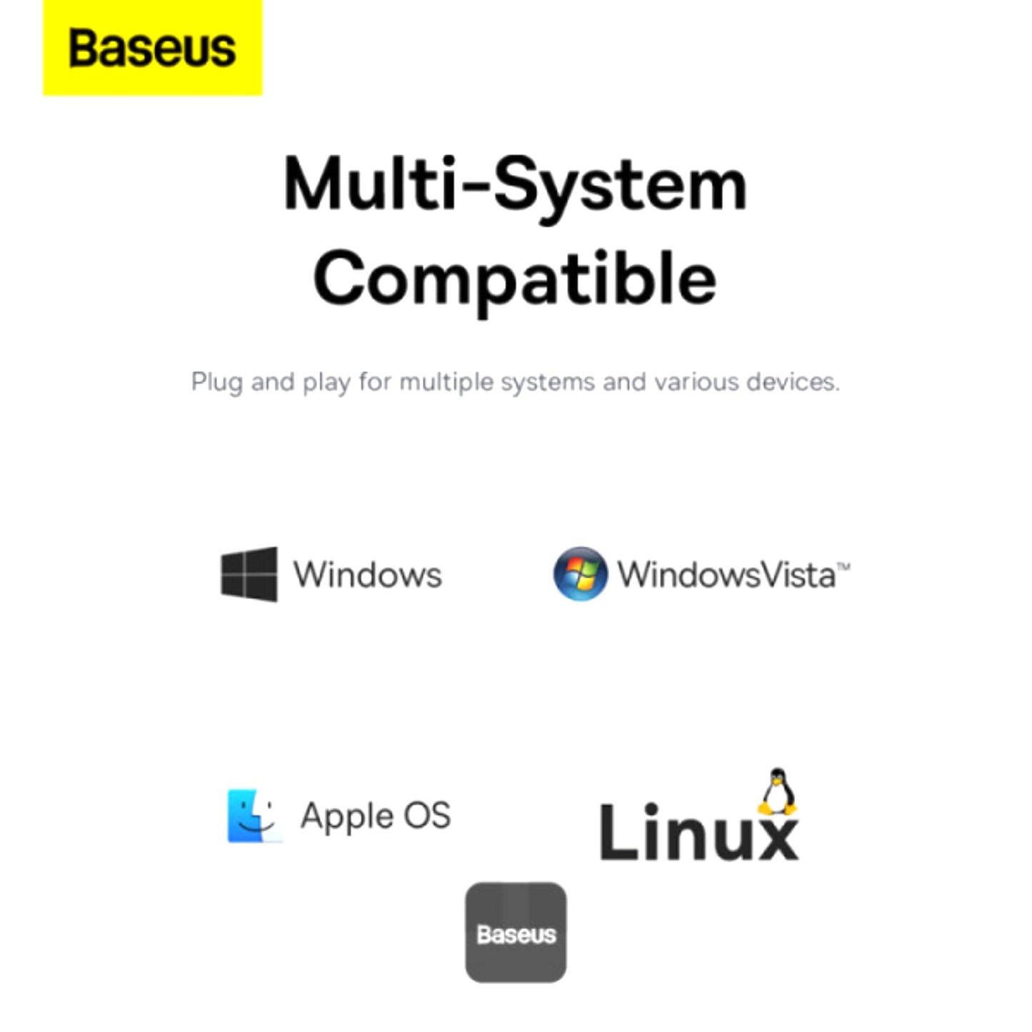 Baseus UltraJoy Series 4-in-1 USB-C Hub To USB 3.0 Extension - Grey