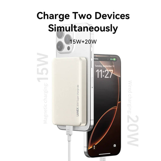 LANEX N28 10000mAh 20W Wireless MagSafe Power Bank | Fast Charging Portable Charger