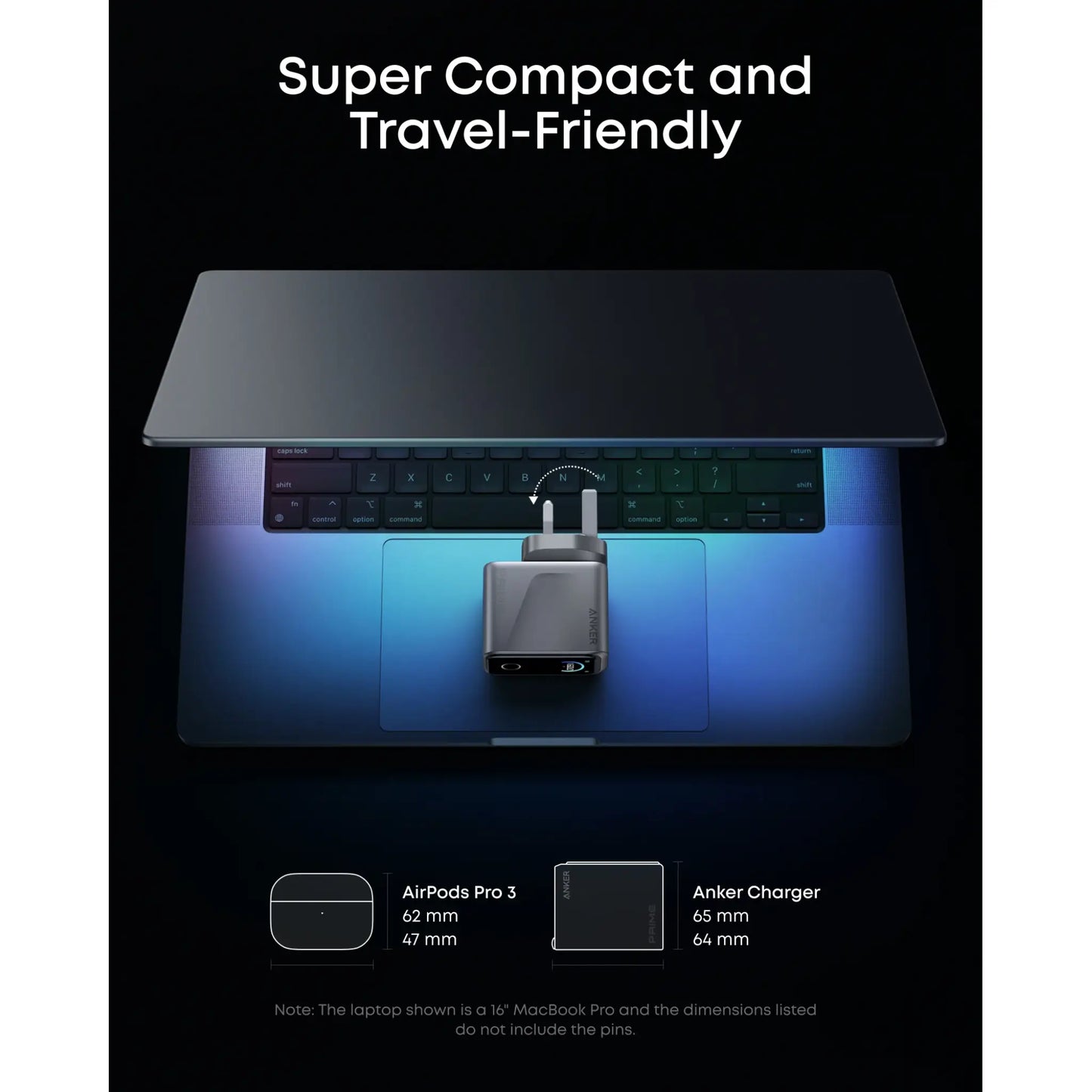 Anker Prime Charger 160W 3-Port USB-C GaN Charger with Smart Display & Bluetooth