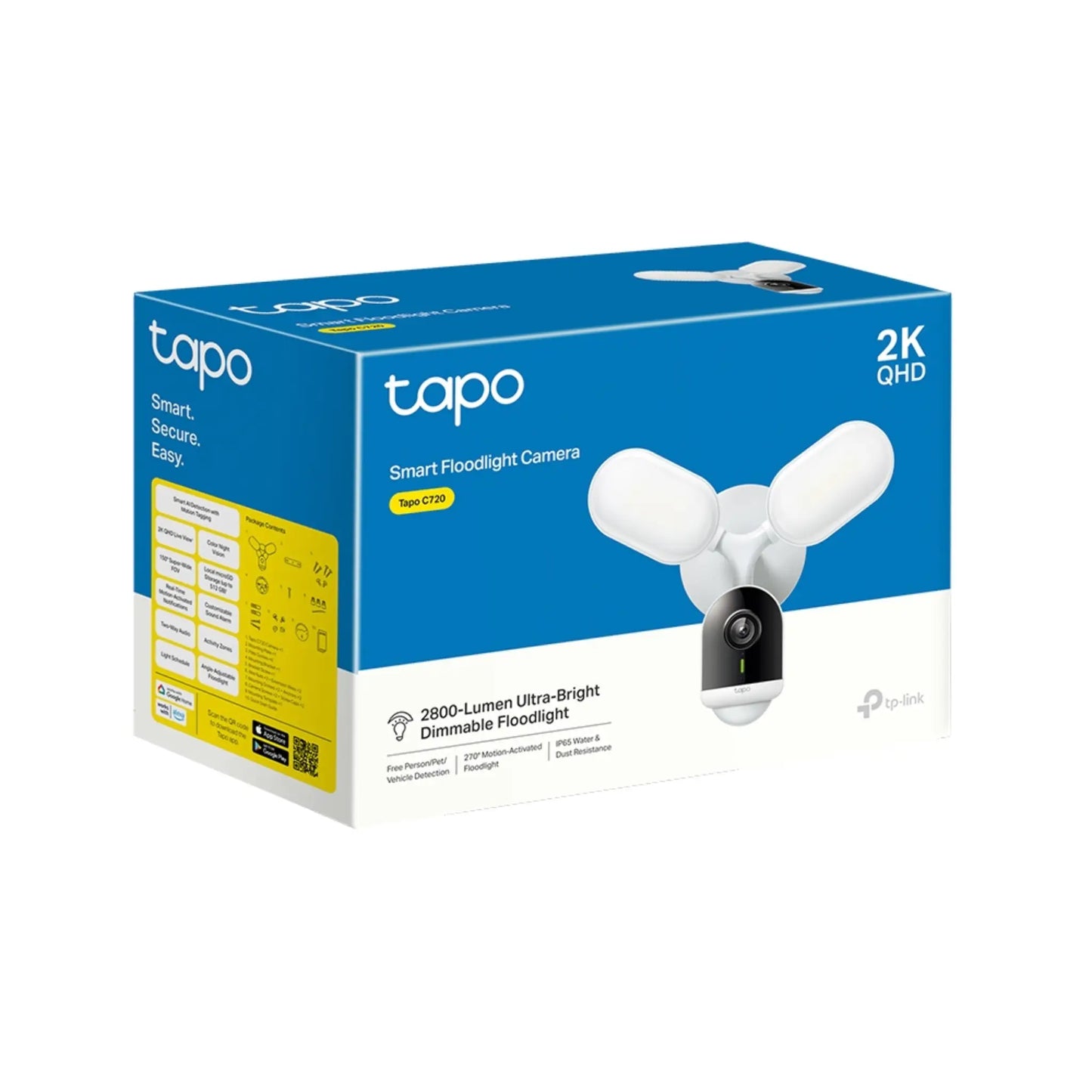 TP-Link Tapo C720 Smart Floodlight Camera 2K QHD | AI Security Cam Outdoor