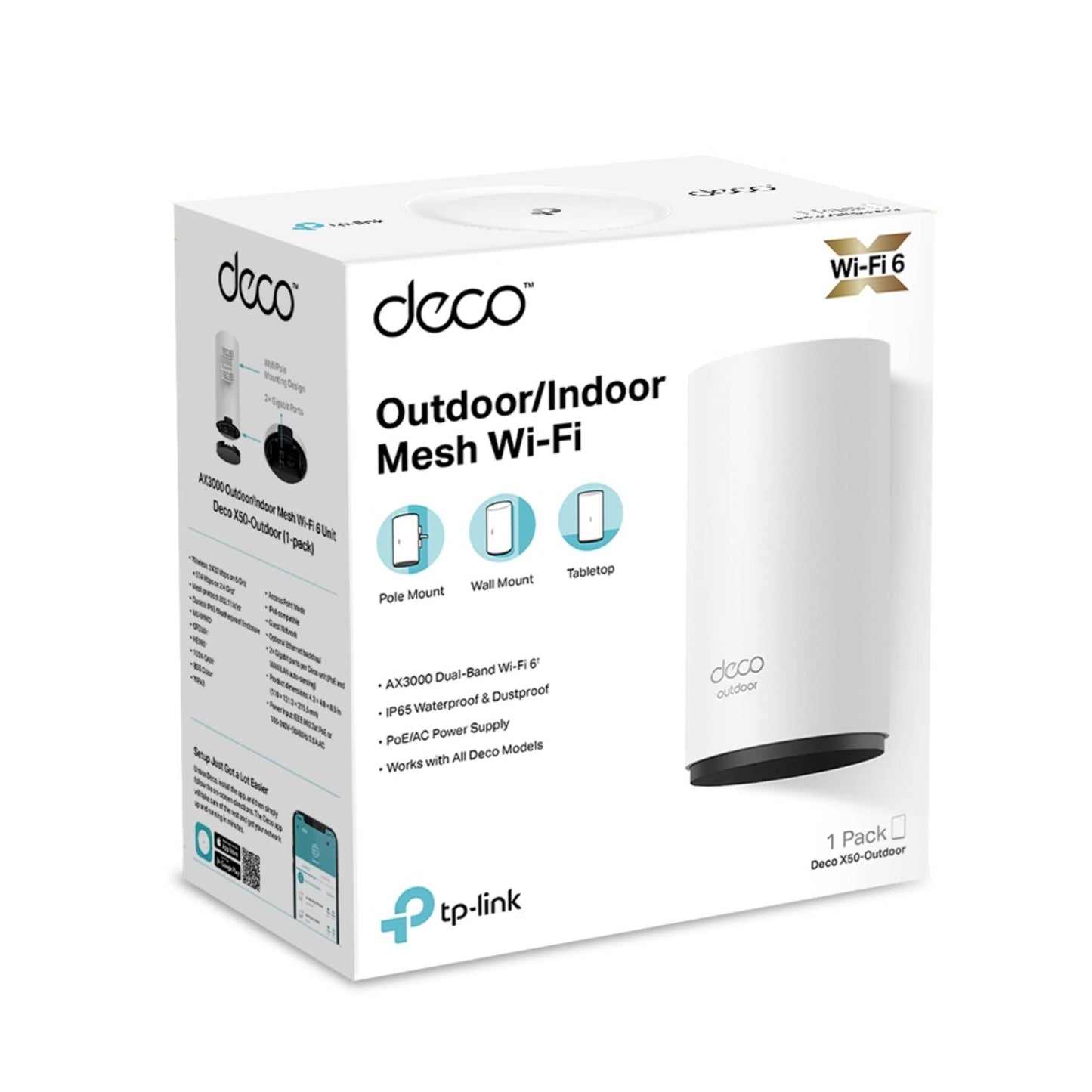 TP-Link Deco X50-Outdoor AX3000 Mesh WiFi 6 | IP65 PoE