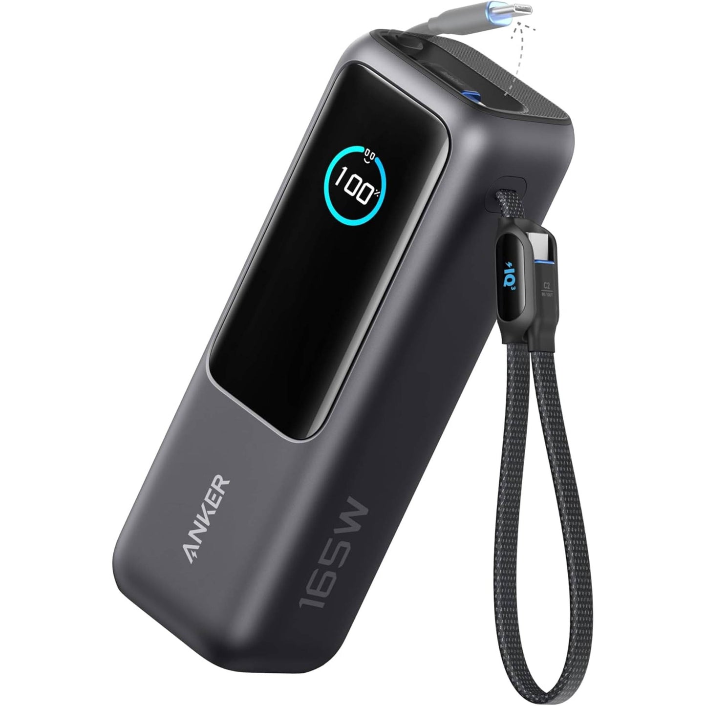 Anker Laptop Power Bank (25K, 165W, Built-In and Retractable Cables)
