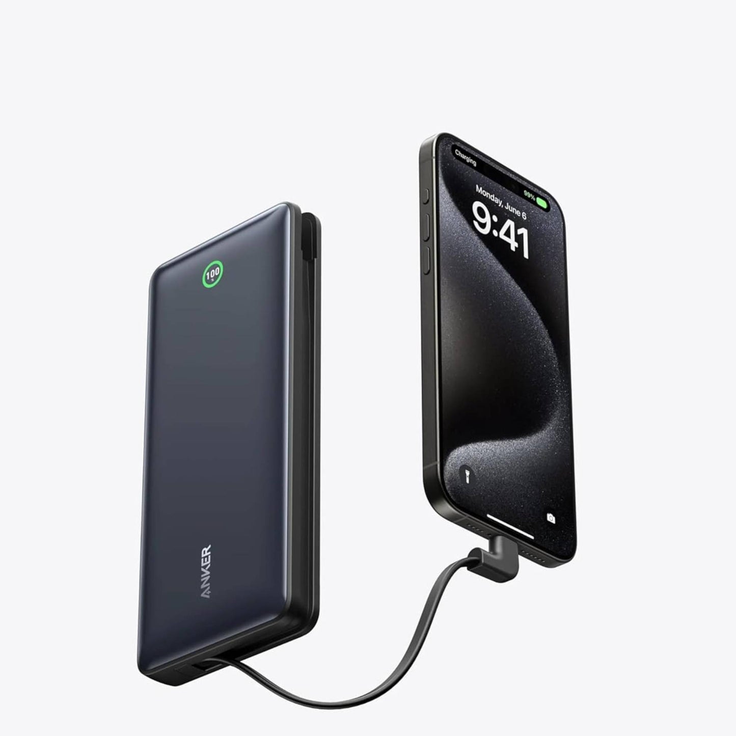 Anker Nano Power Bank 20K – 30W Fast Charging, Built-in USB-C Cable