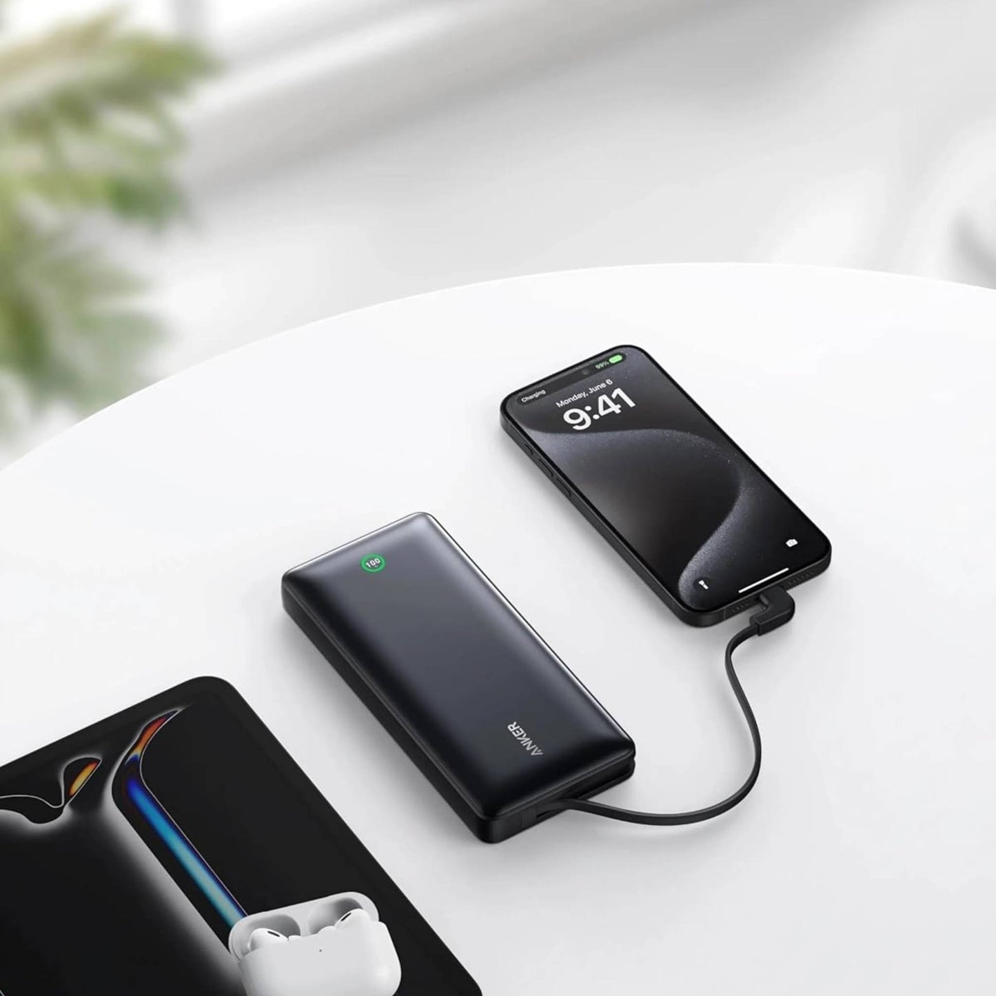 Anker Nano Power Bank 20K – 30W Fast Charging, Built-in USB-C Cable
