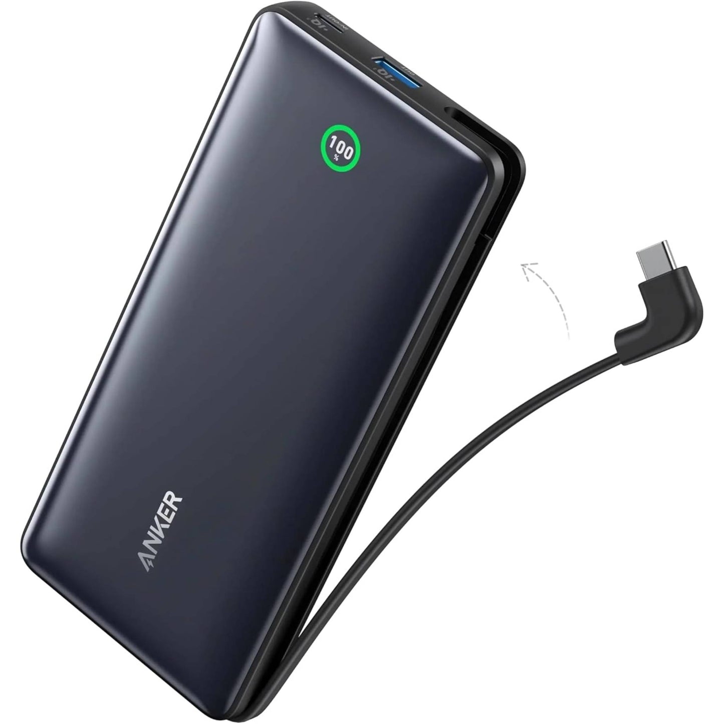 Anker Nano Power Bank 20K – 30W Fast Charging, Built-in USB-C Cable