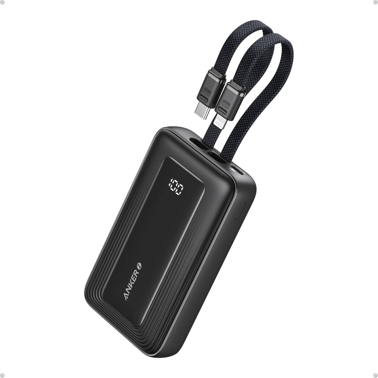 Anker Zolo Power Bank, 10,000mAh 30W Max Fast Portable Charger with Built-in USB-C and MFi Certified Lightning Cables