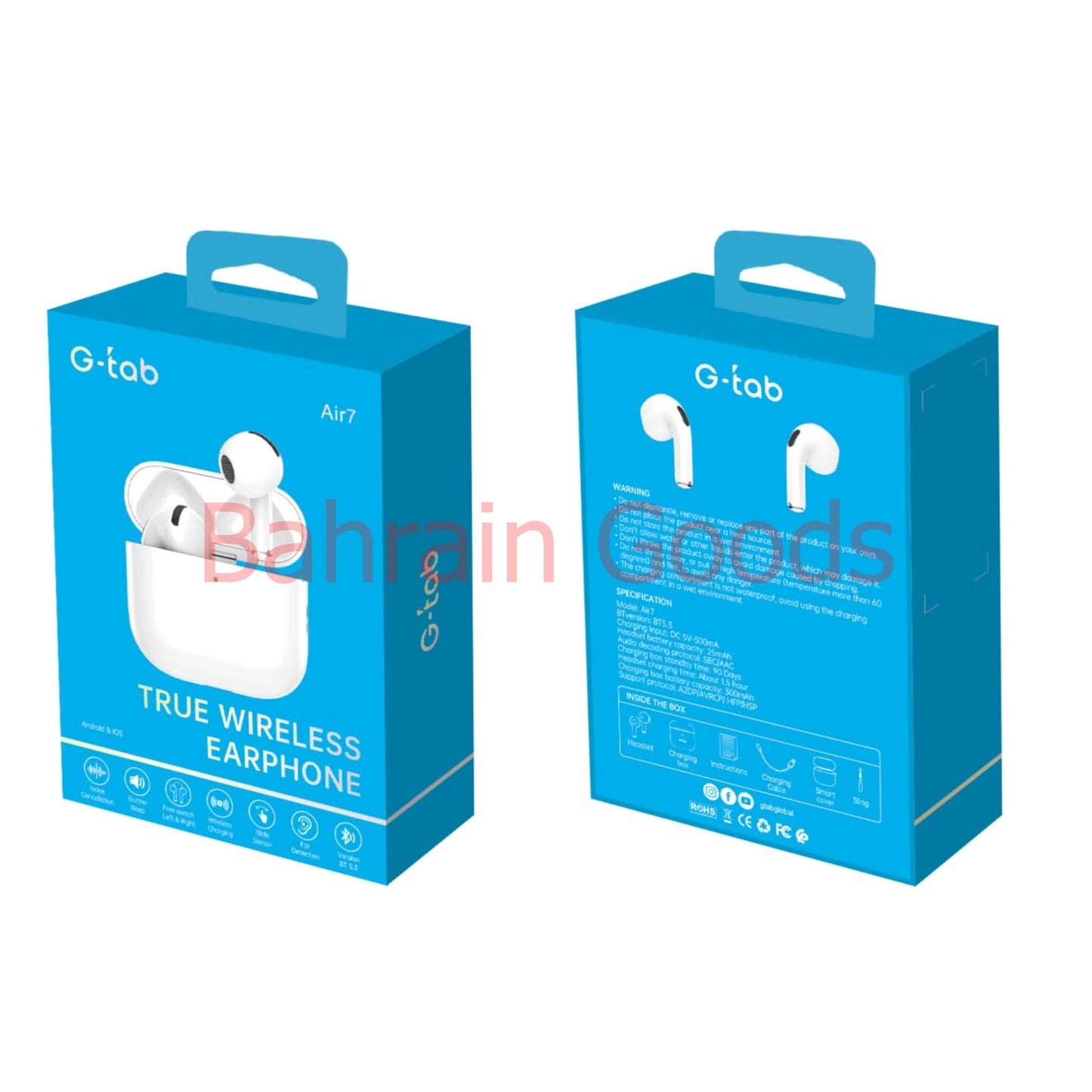 G-Tab Air 7 Bluetooth Earbuds Noise cancellation | Bahrain Goods