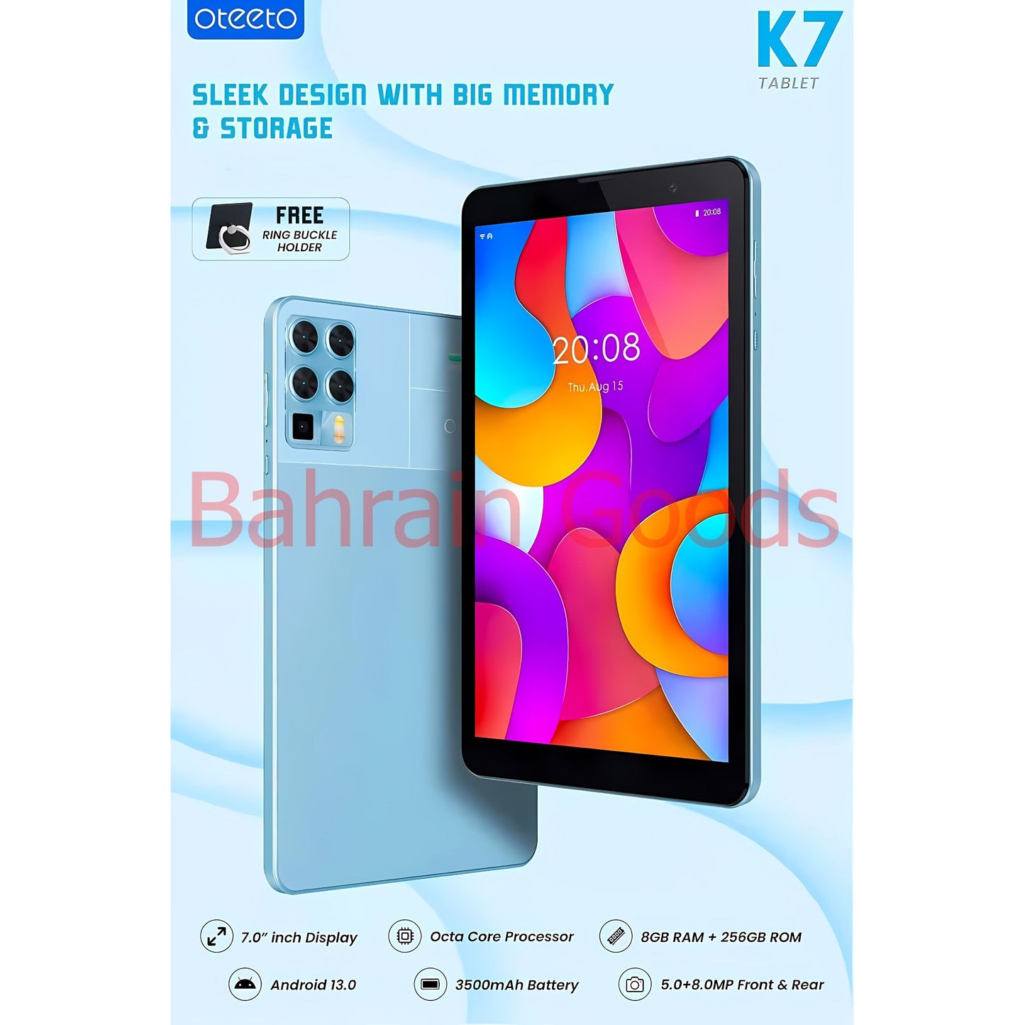 Oteeto Tab K7 7.0 Inch Dispaly 8GB/256 | Bahrain Goods