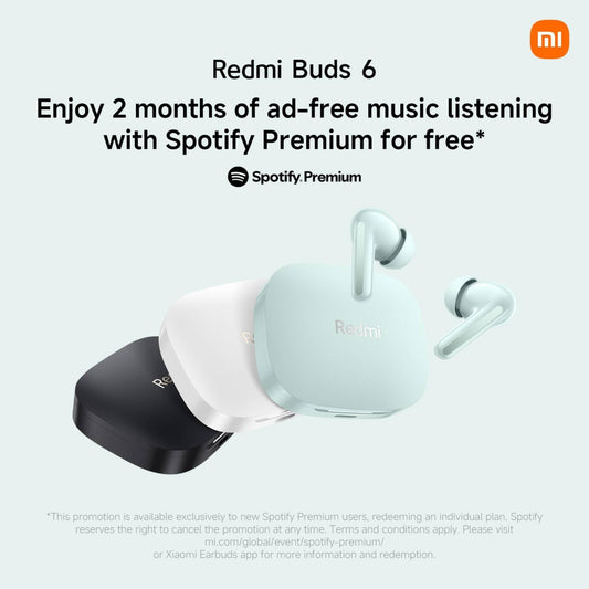 Xiaomi Redmi Buds 6 – Smart Noise-Cancelling Wireless Earbuds | Night Black