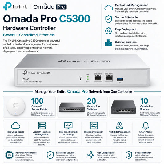 TP-Link Omada Pro C5300 Hardware Controller | Centralized Network Management