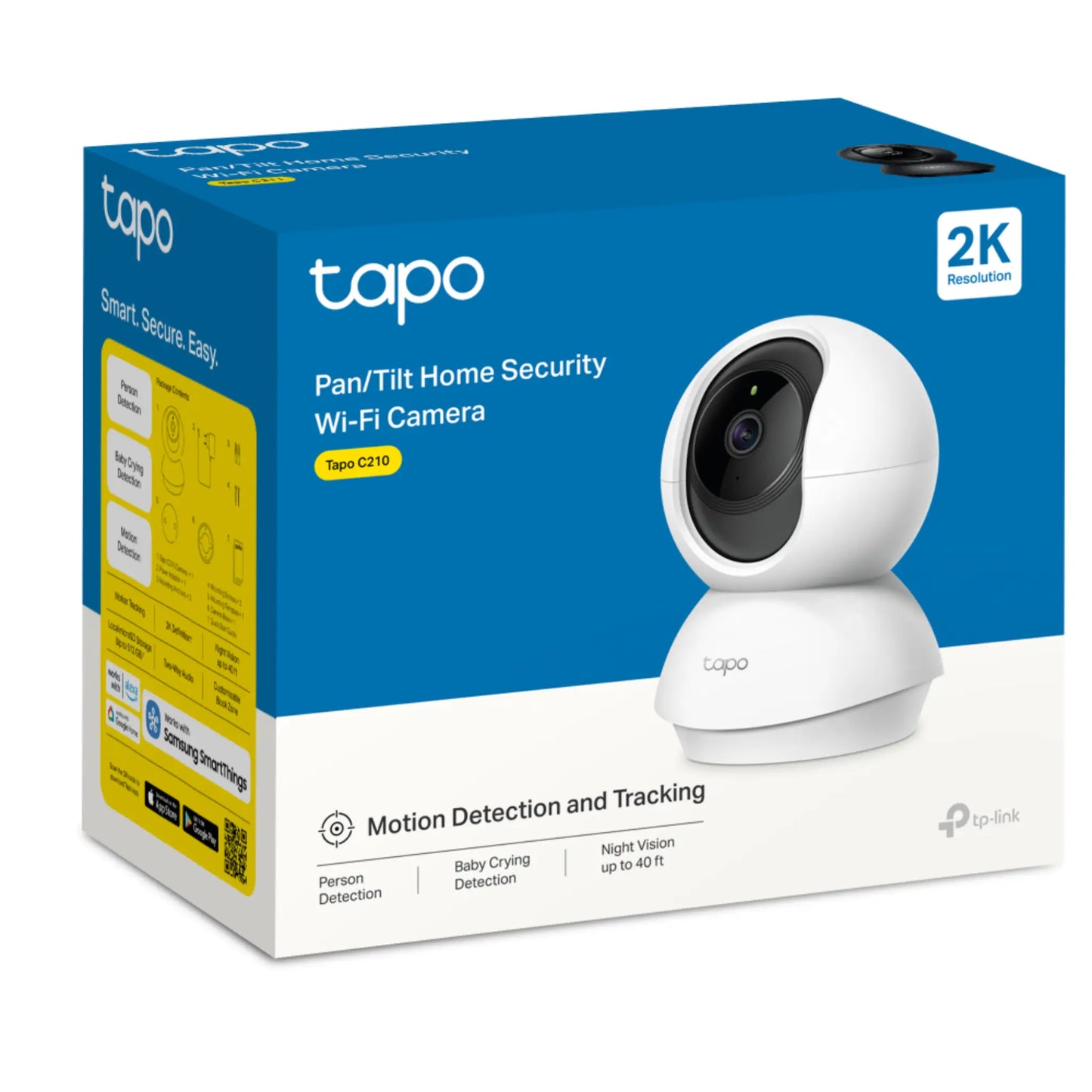TP-Link Tapo C210 2K 3MP Pan Tilt WiFi Security Camera | Night Vision & Motion Alerts