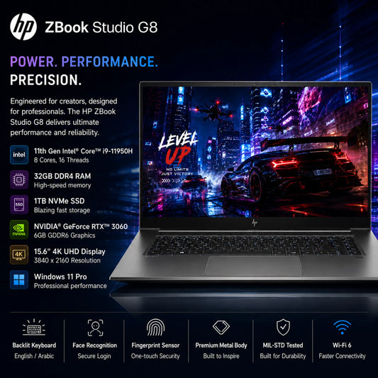 HP ZBook Studio G8 i9-11950H | 11th Generation | 32GB 1TB 4K Laptop | 6GB NVIDIA® GeForce RTX™ 3060