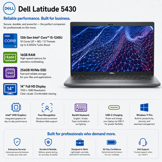 Dell Latitude 5430 | Intel Core i5-1245U | 14"inch 12th Generation