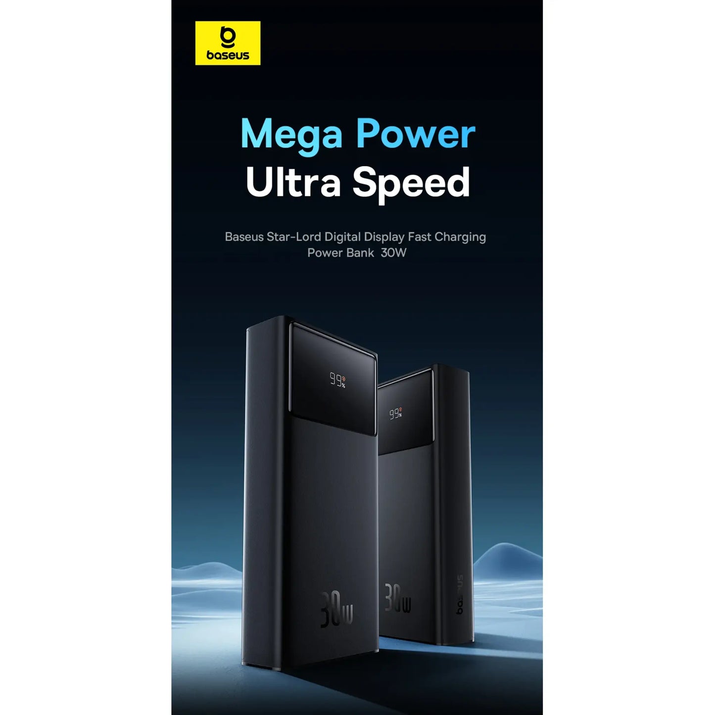 Baseus Star-Lord 30000mAh 30W Fast Charging Power Bank with Digital Display