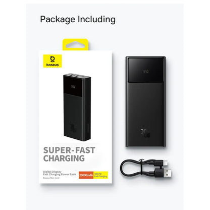 Baseus Star-Lord 30000mAh 30W Fast Charging Power Bank with Digital Display