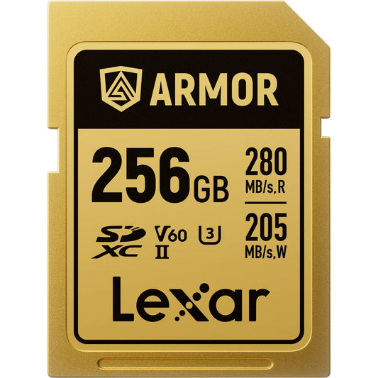 Lexar ARMOR GOLD 256GB UHS-II V60 SDXC Memory Card – 280MB/s 4K SD Card