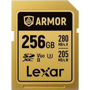 Lexar ARMOR GOLD 256GB UHS-II V60 SDXC Memory Card – 280MB/s 4K SD Card