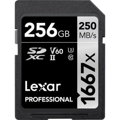 Lexar 256GB Professional 1667x UHS-II SDXC Memory Card | 250MB/s Read Speed
