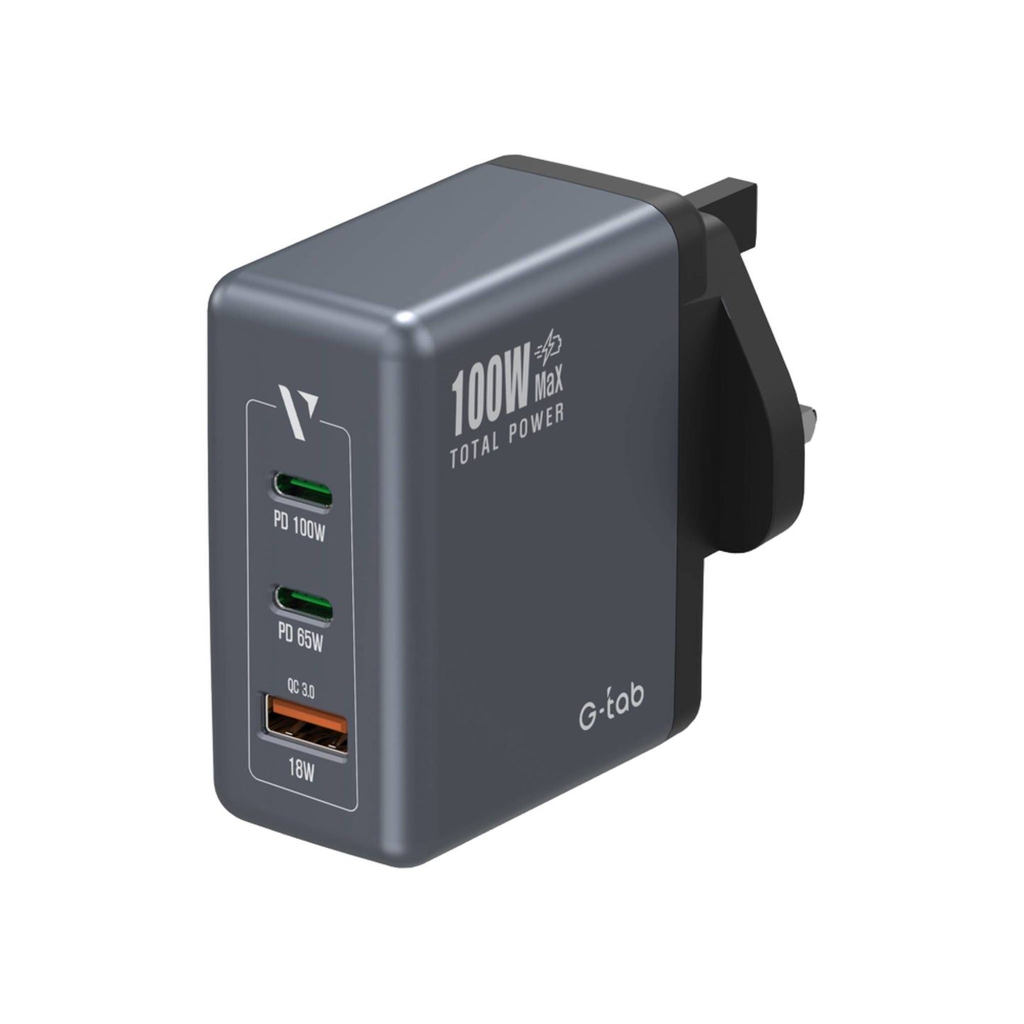 G-Tab VWC 100W GaN Fast Charger | USB-C PD & QC Fast Charging