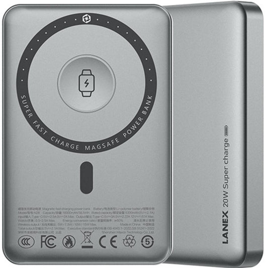 LANEX N28 10000mAh 20W Wireless MagSafe Power Bank | Fast Charging Portable Charger