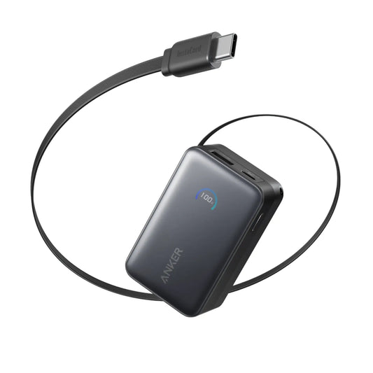 Anker Nano Power Bank 10K 45W with Retractable USB-C Cable | Fast Charging Portable Charger