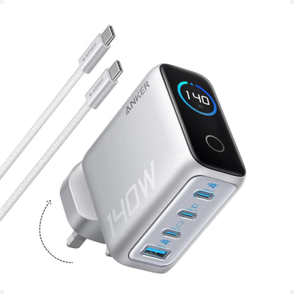 Anker 140W 4-Port PD 3.1 Laptop Charger | Fast GaN Power